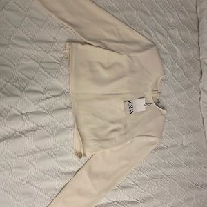 Zara Crop Top Padded Shoulders